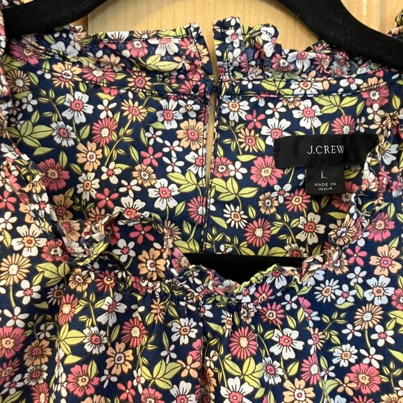 J.Crew Women Meadow Floral Smocked Puff Sleeve Poplin Top Size Large Pink SP EXC - Picture 4 of 12